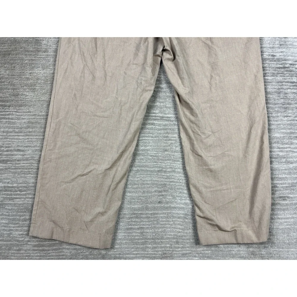 T Harris London Pants‎ Mens 44X32 Brown Straight Leg Chino Pleated Casual